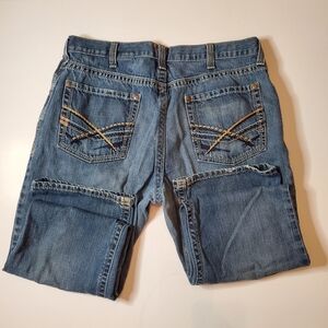 Ariat Men's Distressed Low Rise Boot Cut Blue Jeans